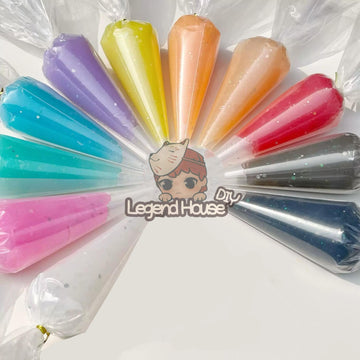 100g Jelly with sparkle Decoden Cream Glue | Glue For Decoden Phone Cases | Fake Whipped Cream | With Plastic pipe tips 11 Colors