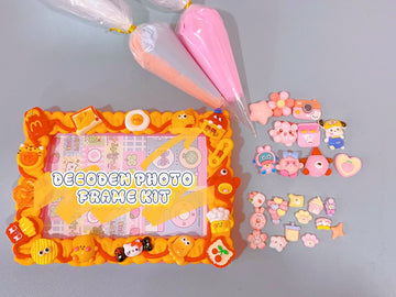 Decoden Photo Frame Cream Glue and Charms Kit ,Decoden Kits for Beginners, Decoden Projects,DIY Kits